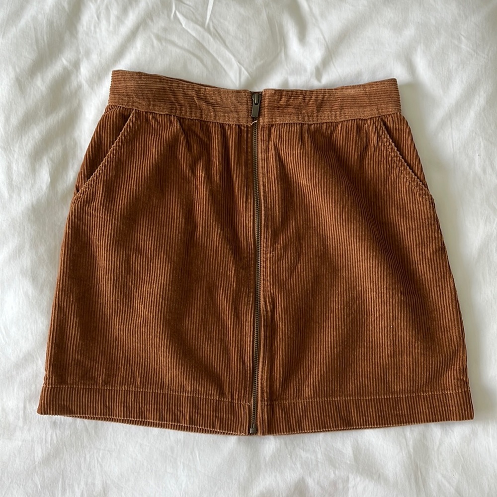 Brown corduroy mini skirt